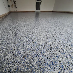 Close-up of garage with Comet