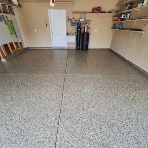 Garage with Asteroid flake color from Galaxy Concrete.